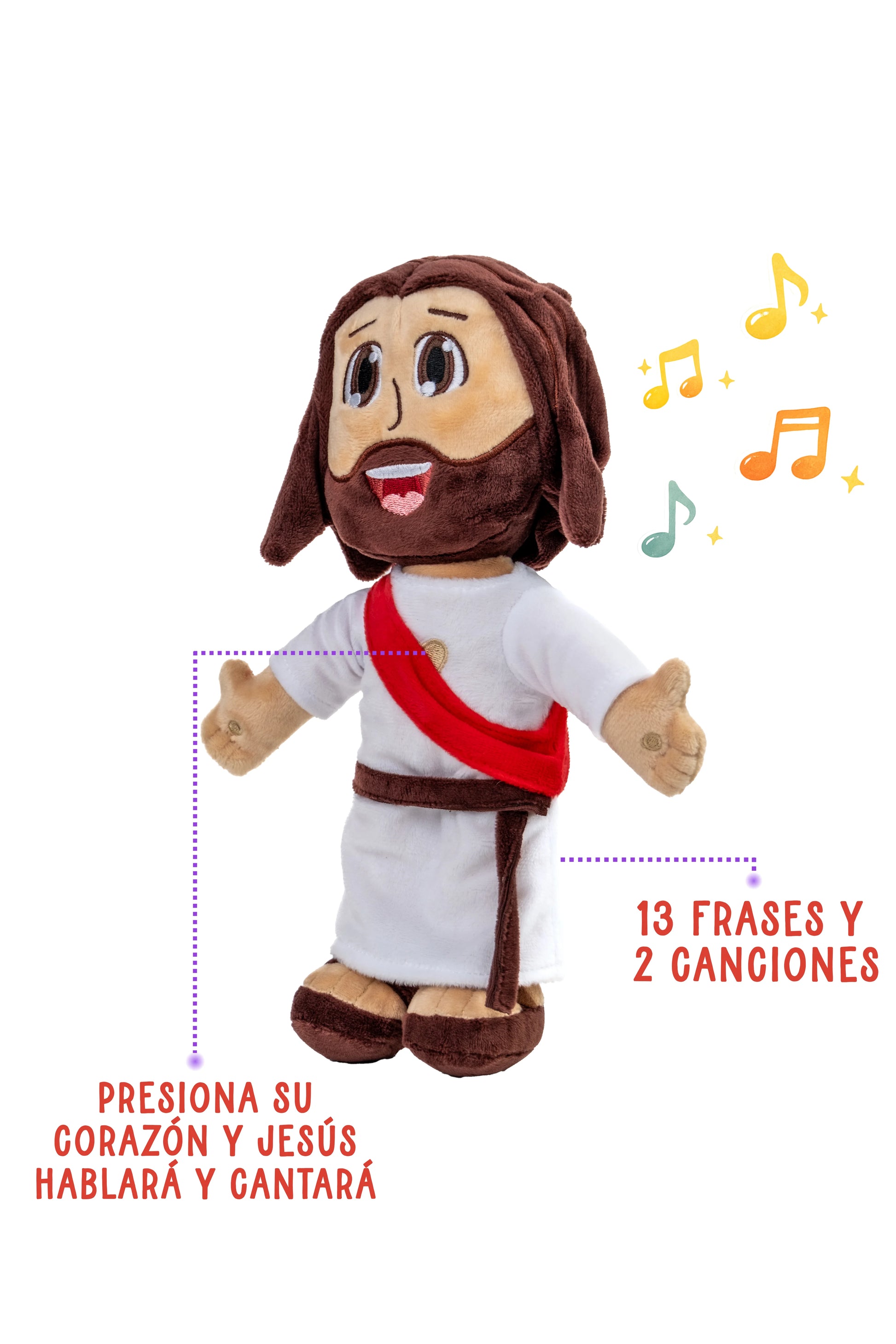Muñeco de Jesús con 13 frases y 2 canciones – regalo cristiano para niños